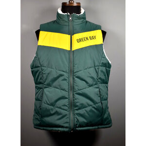 Green Bay Packers NFL G-III Full-Zip Puffer Vest Sherpa Lined XL New with tags